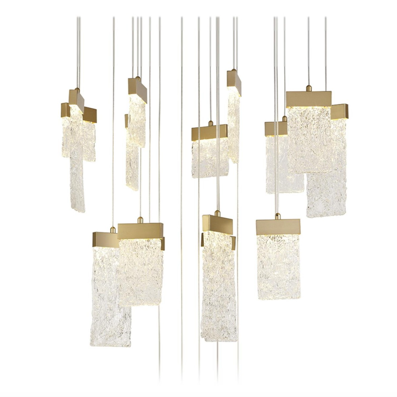 QZ2303 STOCKHOLM CRYSTALLIZED ICE GLASS SUSPENDED CHANDELIER
