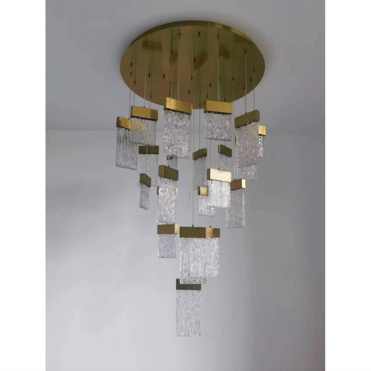QZ2303 STOCKHOLM CRYSTALLIZED ICE GLASS SUSPENDED CHANDELIER