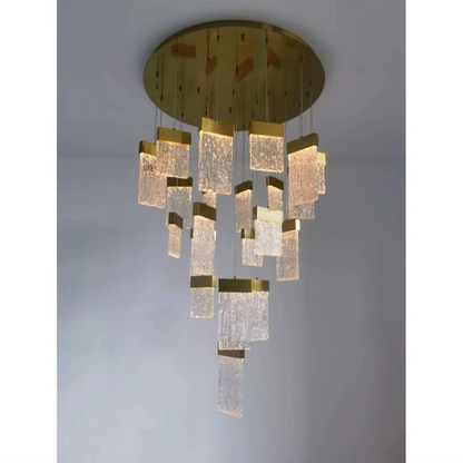 QZ2303 STOCKHOLM CRYSTALLIZED ICE GLASS SUSPENDED CHANDELIER