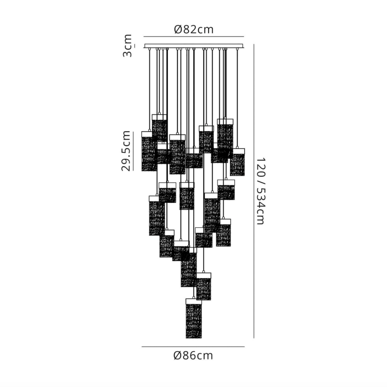 QZ2303 STOCKHOLM CRYSTALLIZED ICE GLASS SUSPENDED CHANDELIER