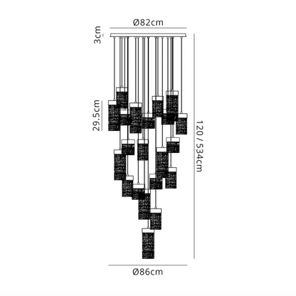 QZ2303 STOCKHOLM CRYSTALLIZED ICE GLASS SUSPENDED CHANDELIER