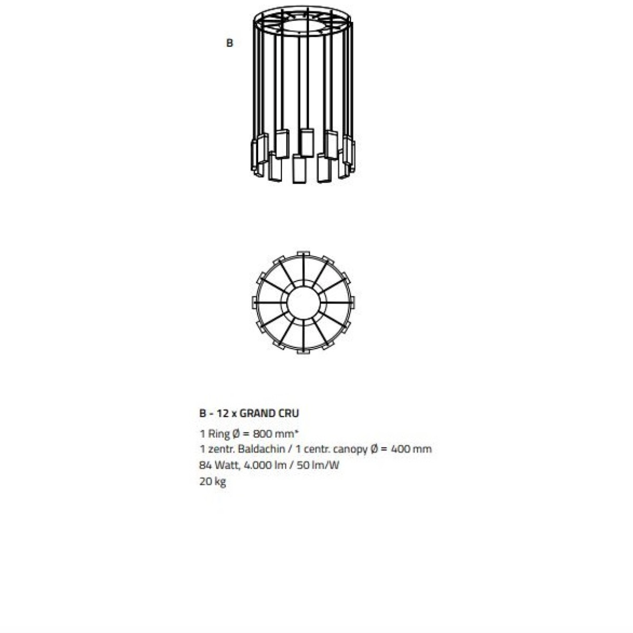 QZ2304 GRAND CRU HAND MADE GLASS RING PENDANT CHANDELIER