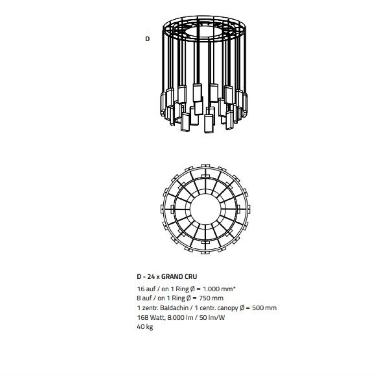 QZ2304 GRAND CRU HAND MADE GLASS RING PENDANT CHANDELIER
