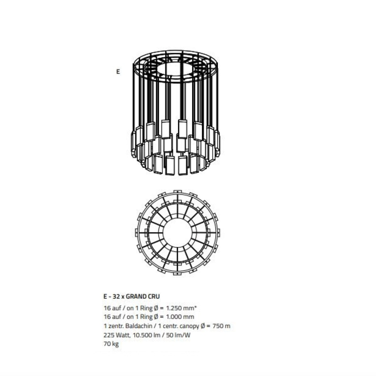 QZ2304 GRAND CRU HAND MADE GLASS RING PENDANT CHANDELIER