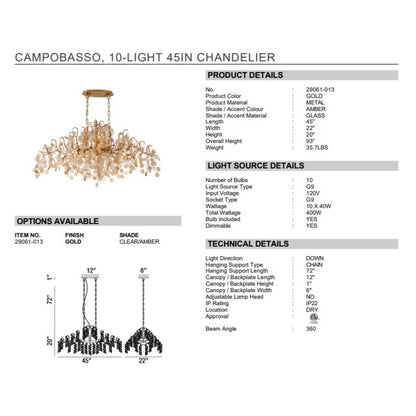 IQ2470 Campobasso 10-light Oval Chandelier