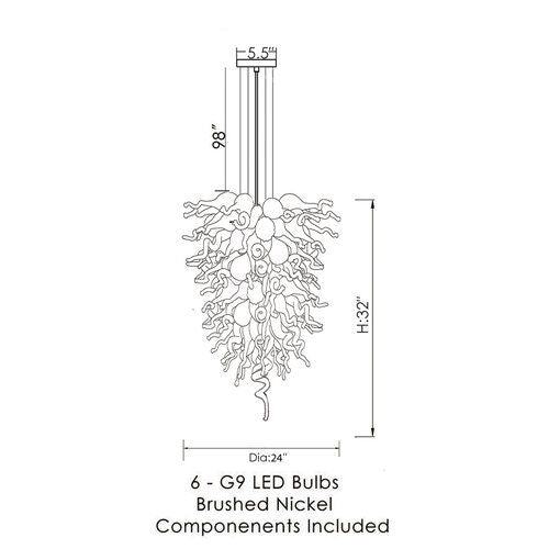 AM2235 ANGEL MURANO GLASS CHANDELIER