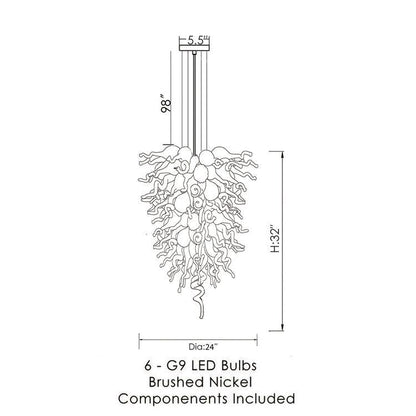 AM2235 ANGEL MURANO GLASS CHANDELIER