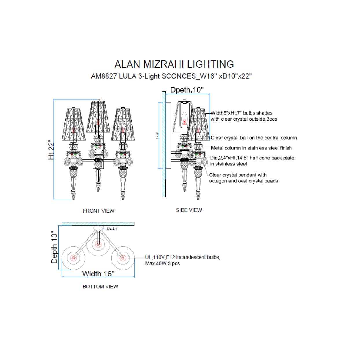 AM8827 Lula Sconces