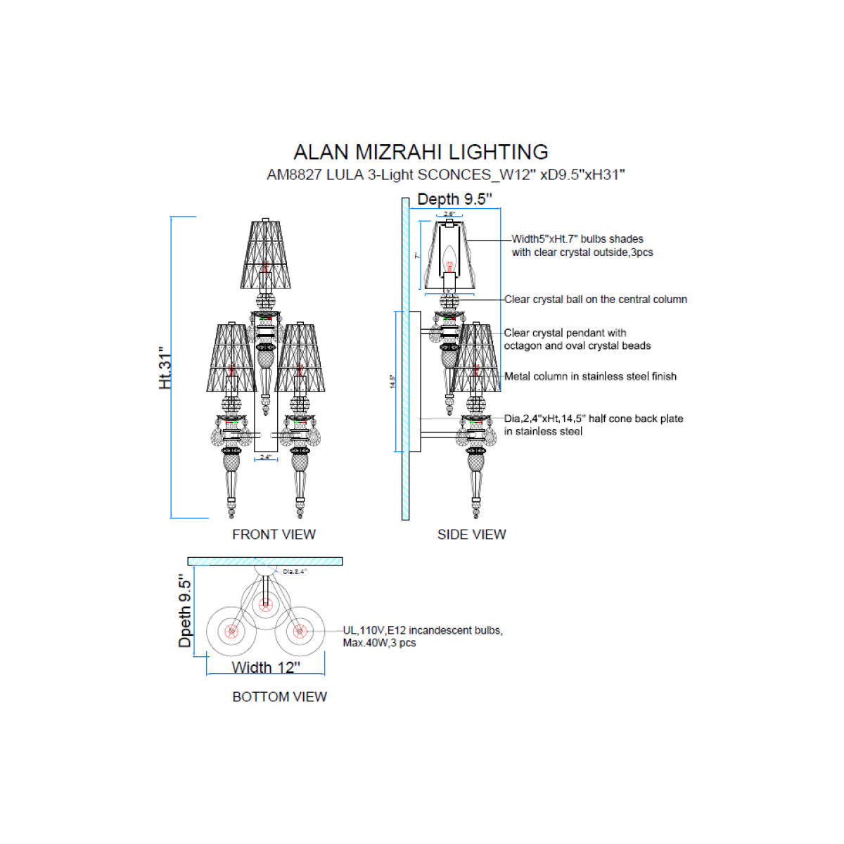 AM8827 Lula Sconces