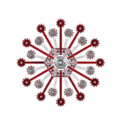 JR2037 ZENITH CLEAR AND RED CHANDELIER