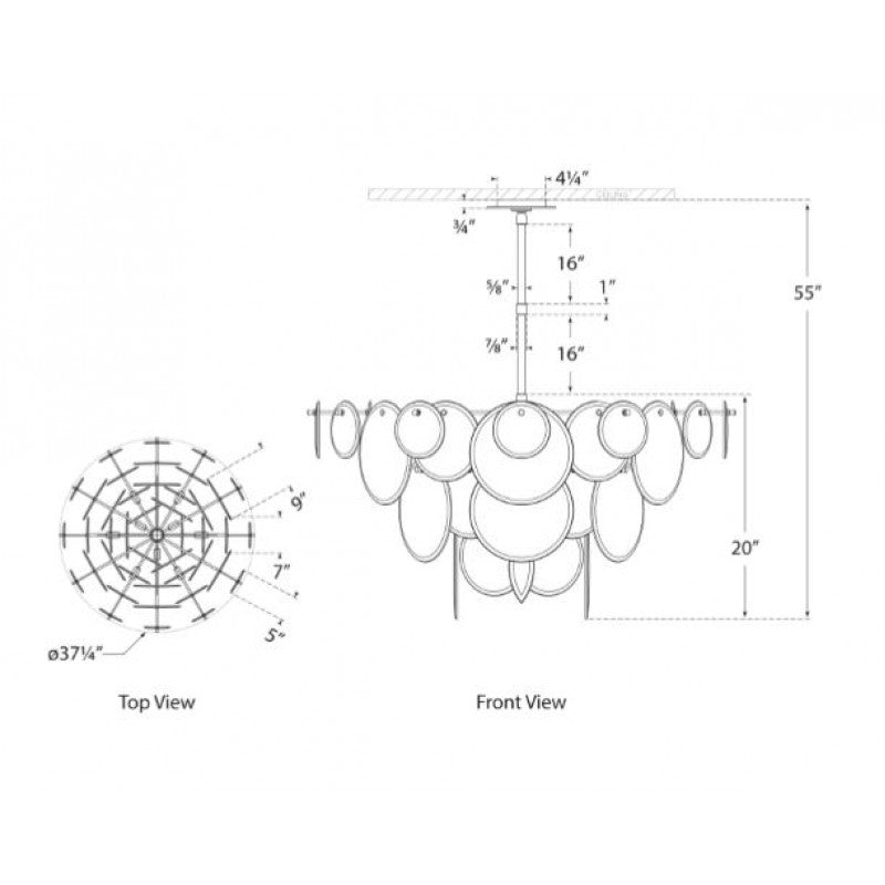 MV3003 LOIRE CASCADING CIRCULAR PLATES CHANDELIER
