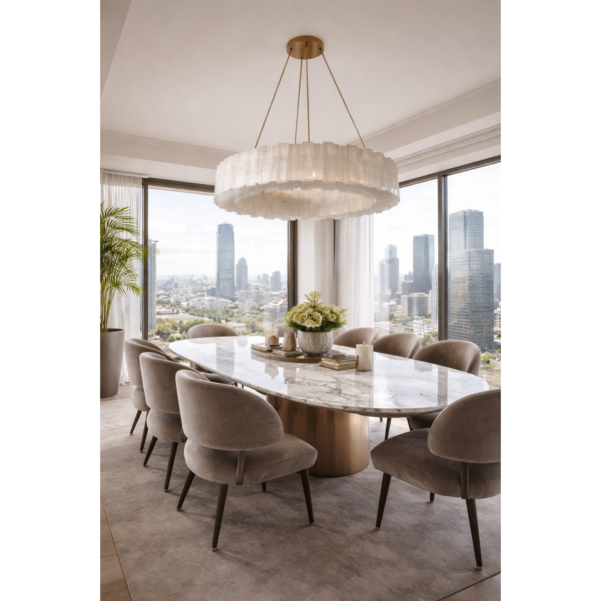 PS1078 Marackesh Selenite Chandelier