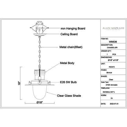 WM536 Station Light Pendant
